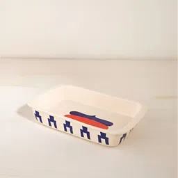 FREEDOM TREE Plant Family Beige & Blue Printed Ceramic Baking Dish Bakeware-picture-7
