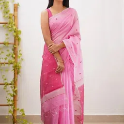 Mufa Ethnic Motifs Embroidered Saree with Unstitched Blouse Piece-image-89