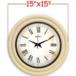 OLIVE TREE Yellow & Cream Round Modern Wall Clock image 5