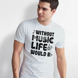 Seekbuylove Typography Printed Round Neck Bio Finish Pure Cotton T-shirt-picture-50