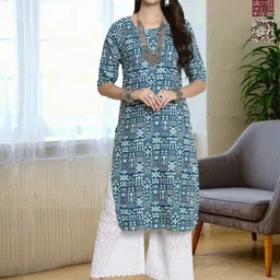 HERE&NOW Selection Of 3 Geometric Printed Round Neck Straight Kurta-picture-34