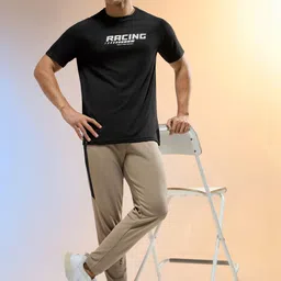 Technosport Men Typography Printed Anti Static Slim Fit T-shirt image 4