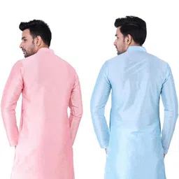 JEXI Men Regular Pure Silk Kurta with Pyjamas image 3