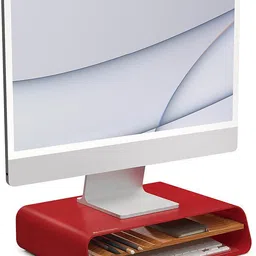 DailyObjects Mesa Monitor Stand - Red Mesa Monitor Stand - (Black) Aluminium Desk Stand Laptop Stand Compatible with Universal Laptops image 1