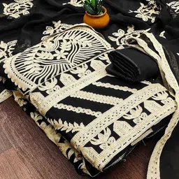 SAINOOR Embroidered Silk Georgette Unstitched Dress Material-picture-33