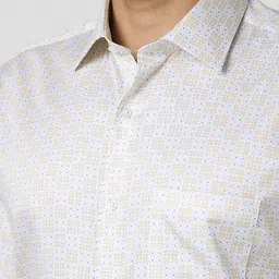 Van Heusen Men Spread Collar Geometric Printed Cotton Formal Shirt image 4