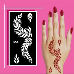 VOORKOMS Mehndi Stencil Sticker Designs With Detailed Floral & Leaf-picture-17