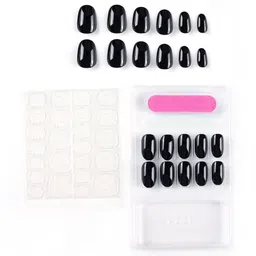 NAILWIND Set Of 24 Press On Nails - Black - V-20 image 3