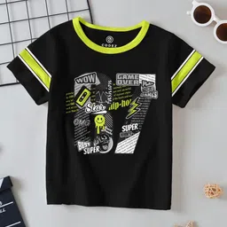 CODEZ Boys Pack Of 3 Graphic Printed Round Neck Cotton T-shirts image 3