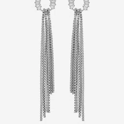 Kushal's Fashion Jewellery Classic Rhodium-Plated Drop Earrings-picture-32