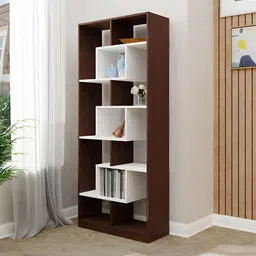 Royaloak Brown & White Wooden Open Flora Bookshelf-image-29