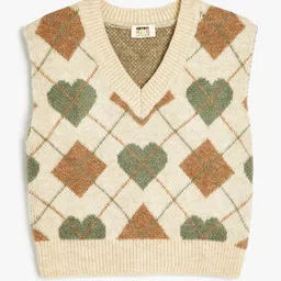 Koton Girls Printed Sweater Vest-image-36