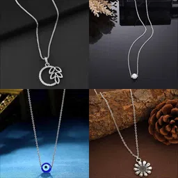 Boghra Sales Set Of 4 Silver-Plated German Silver Cubic Zirconia Chain-picture-22