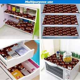 E-Retailer 7-Pcs Brown Printed Refrigerator Covers image 2