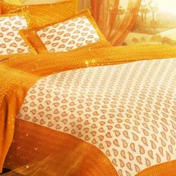 MILAAV Multicoloured 144 TC Queen Bedsheet with 2 Pillow Covers image 2