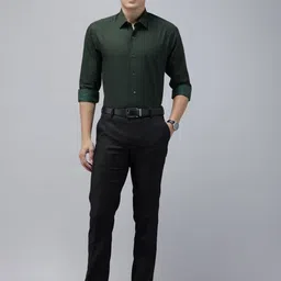 Arrow Pure Cotton Manhattan Slim Fit Self Design Textured Formal Shirt image 5