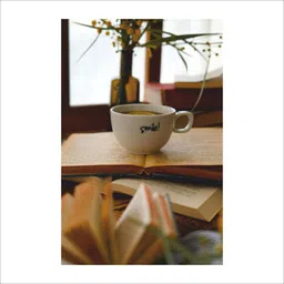 Cozy Coffee and Books – A Moment of Calm Poster Photographic Paper-image-65