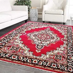 samjeeda handloom carpets Red Acrylic Carpet image 2