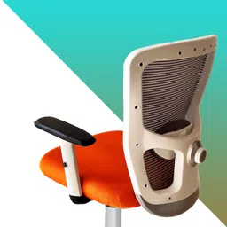 finch fox MB Back Swivel Height Adjustable Mesh Study Office Desk Chair in Grey & Orange Fabric Office Adjustable Arm Chair image 2