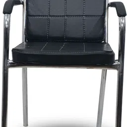 my cubicles Premium Office Visitor Chair | Comfortable & Durable Visitor Chairs for Office Leatherette Office Adjustable Arm Chair image 1