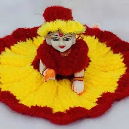 buyagain 1 no.laddu gopal winter woolen poshak with cap (sweater + cap Multicolour poshak Dress image 1