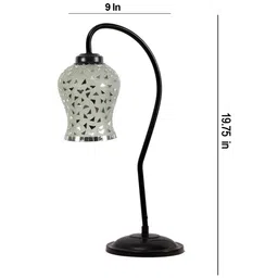 new era Multicolor Mosaic Glass Curvy Table Lamp with Iron Base image 3