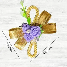 kreative crafts Ready to use Flower Bunch for Decorative Packing Purple Rose Artificial Flower image 2