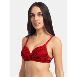 KOMLI Pack Of 2 Floral Lace Full Coverage Cotton T-shirt Bra With All Day Comfort image 5