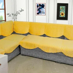 dpa collection Velvet 6 Seater Sofa Geometric Cover image 1