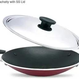 bluline Good Non-Stick Aluminium Appachatti Appachetty with Stainless Steel Appachatty with Lid 1 L capacity 20 cm diameter-picture-12