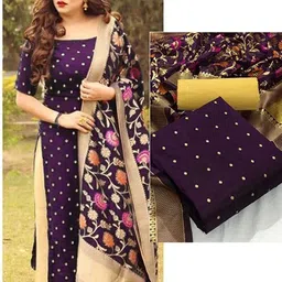 stylescope Unstitched Cotton Silk Salwar Suit Material Embroidered image 4