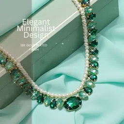 MANSIYAORANGE American Diamond & Cubic Zirconia-Studded Jewellery Set image 5