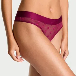 Victoria's Secret Women Anti Bacterial Sheer Mid-Rise Thongs Briefs-image-23