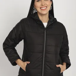 SANHOK Women Colourblocked Lightweight Puffer Jacket-picture-34