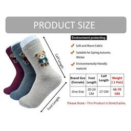 Alexvyan Women Pack Of 3 Panda Design Warm Knitted Calf-Length Socks image 5