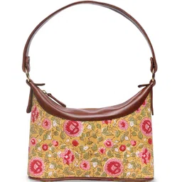 Block N Style Printed Structured Tote Bag with Cut Work image 1