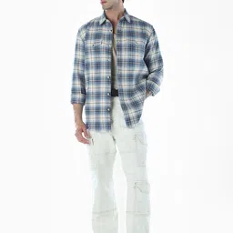 Jack & Jones Men Relaxed Fit Buffalo Checked Spread Collar Pure Cotton Casual Shirt image 2