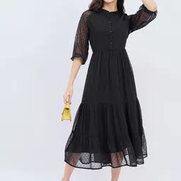 DressBerry Crepe Fit & Flare Midi Dress-image-90