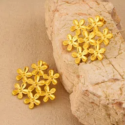 DIVASTRI Stainless Steel 18K Gold-Plated Korean Floral Studs-image-95