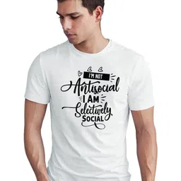 Seekbuylove Men Bio Finish Antisocial Round Neck Pure Cotton T-shirt-picture-20