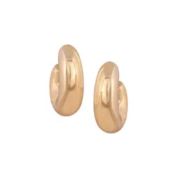 Raf the label Gold Plated Classic Bold Hoop Stud Earrings-image-7