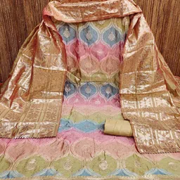 SAINOOR Organza Unstitched Dress Material image 3