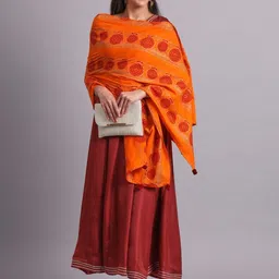 Sangria Ethnic Motifs Printed Cotton Dupatta image 5