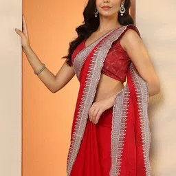 Libas Embellished Sequinned Organza Heavy Work Saree image 3