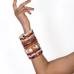 Taasha Craft Set Of 10 Handcrafted Cotton Thread Bangles image 4