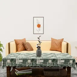 Kuber Industries Grey Geometric Printed Waterproof Plastic 4-Seater Table Cover image 5