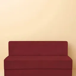 Pum Pum Maroon 2 Seater Fold Out Sofa Cum Bed-picture-11