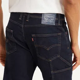 levi's Men's 555 Navy Blue Relaxed Straight Mid Rise Utility Jeans image 5