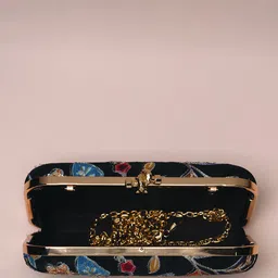 ARTKLIM Floral Embroidered Sequinned Box Clutch image 2