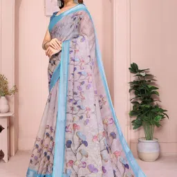 Bhagirath Fashion Linen Blend Saree image 3